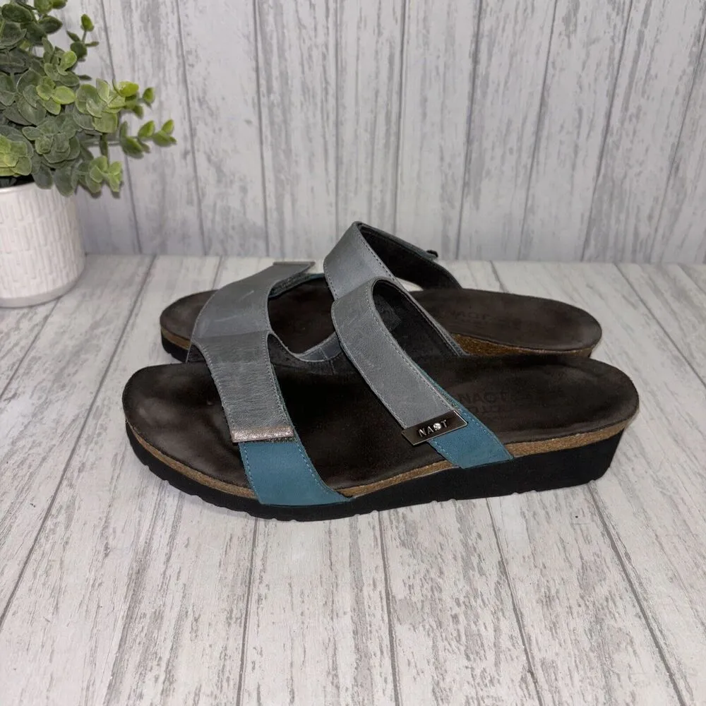 Womens Size 39 US 8 Naot Sandals EUC Blue - Image 3
