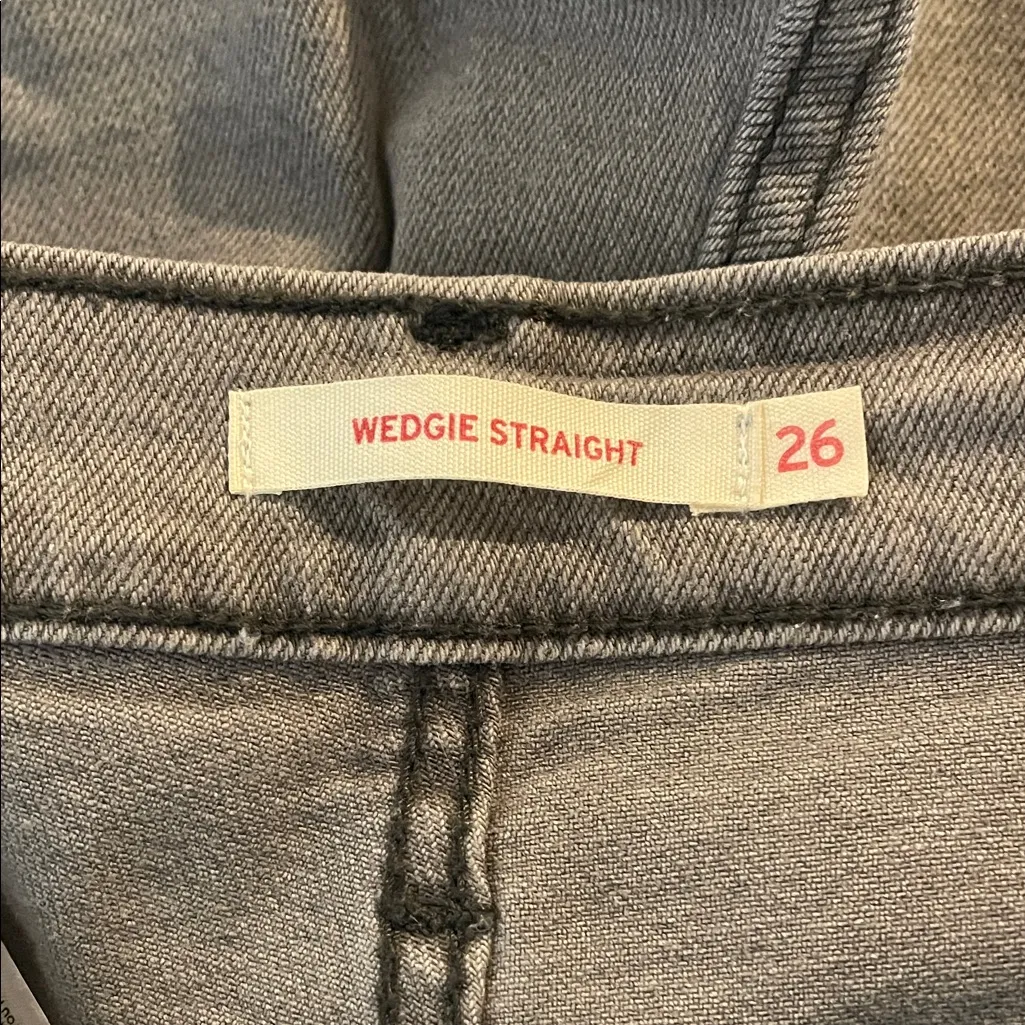 Levi's Wedgie Straight Leg Fit Denim Jeans in Cosmic Comet Grey Gray Size 26 - Image 4