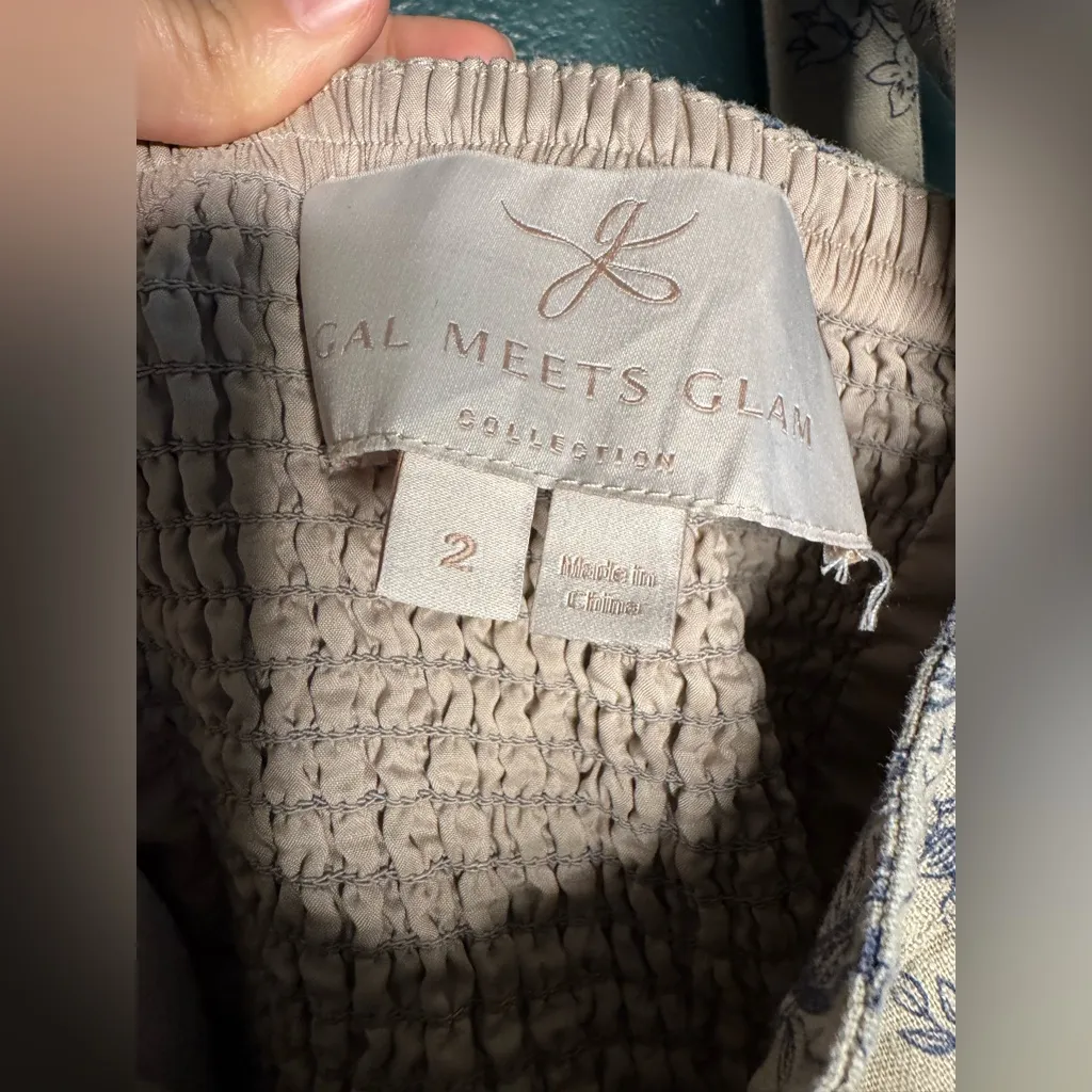 Gal Meets Glam Linen Blue Floral Jumpsuit - Image 7