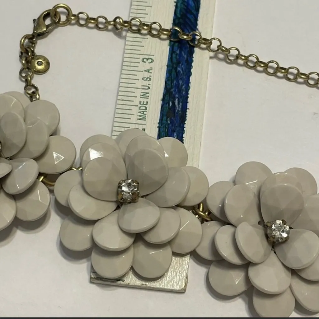 J Crew Floral Rhinestone Necklace - Image 5