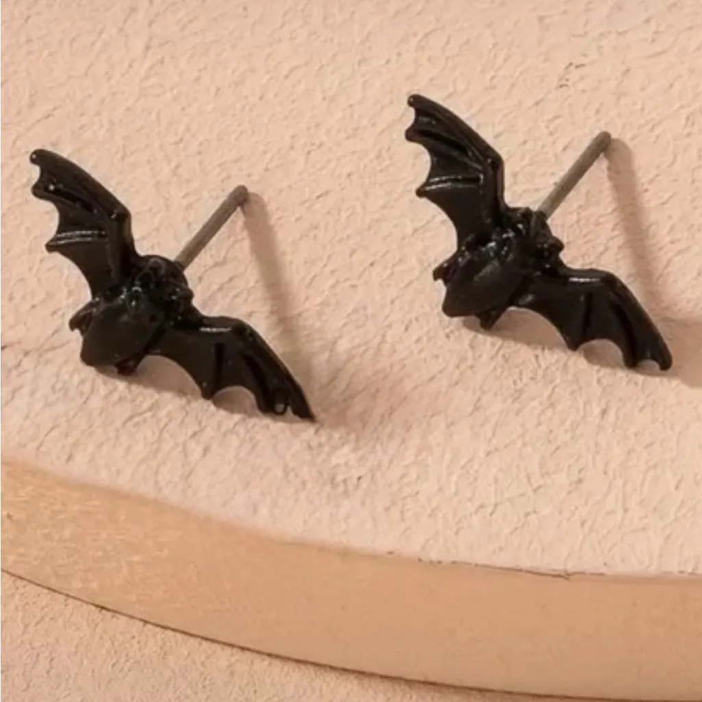 Black Bat Statement Earrings – NWT - Image 4