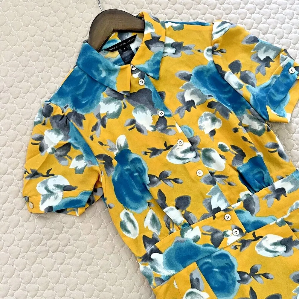 $458 NWOT Marc by Marc Jacobs Women's Jerrie Rose Crepe Dresses Size 4 - Image 3