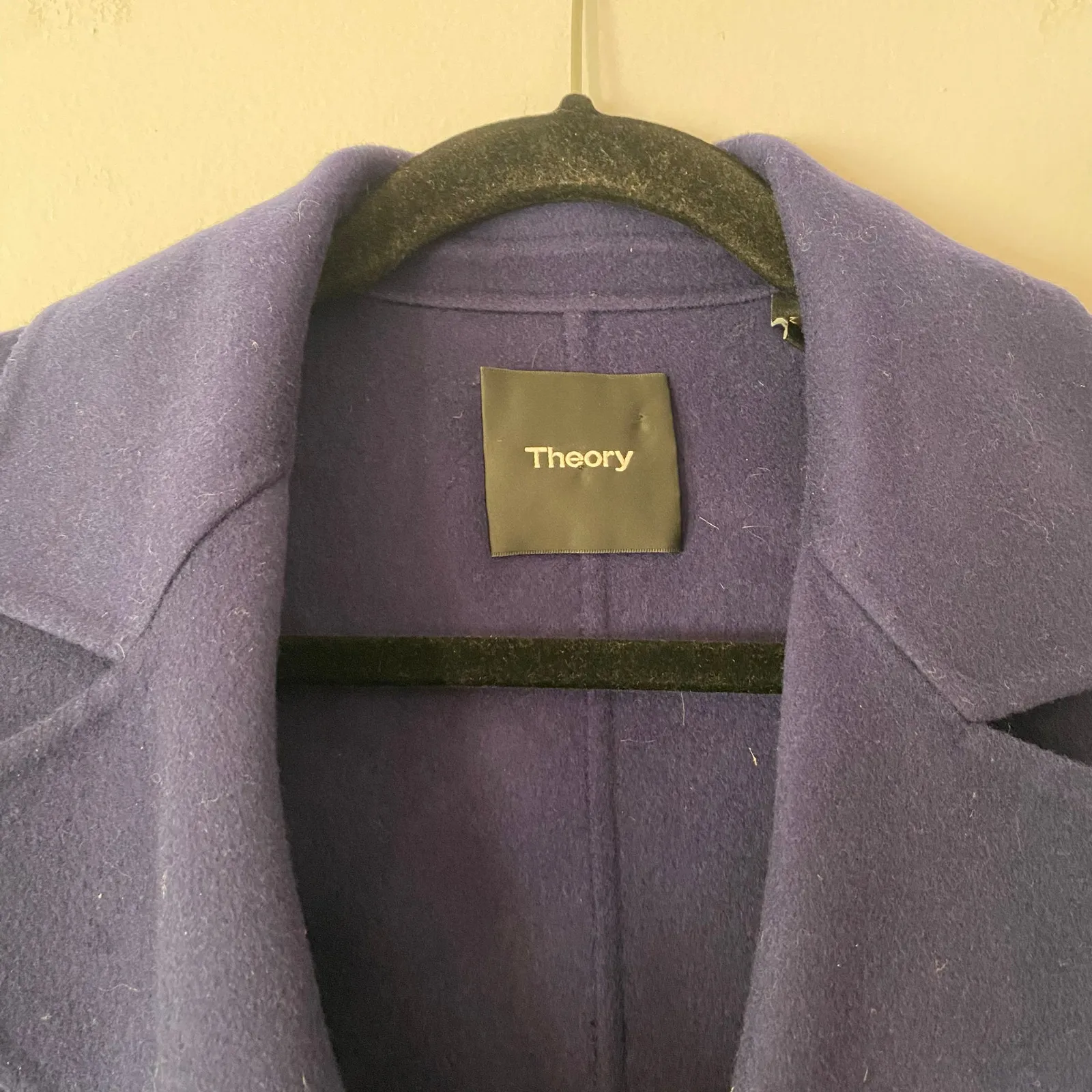 Theory Navy Blue Pea Jacket Coat Wool Cashmere Blend Preppy Women's size TP XS - Image 3