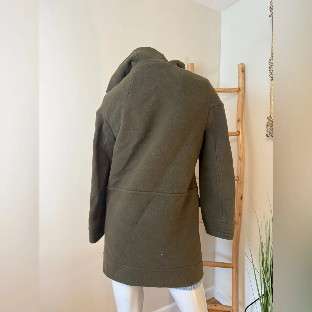 Whistles London Wool Stadium Style Jacket Parka Duffle Coat Army Green S - Image 4