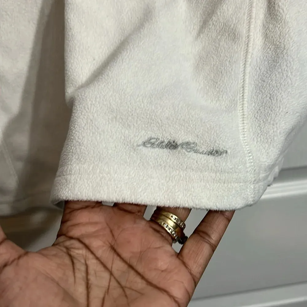 Eddie Bauer Women's Long Sleeve Fleece 1/4 Zip Pullover - Large - white - Image 3