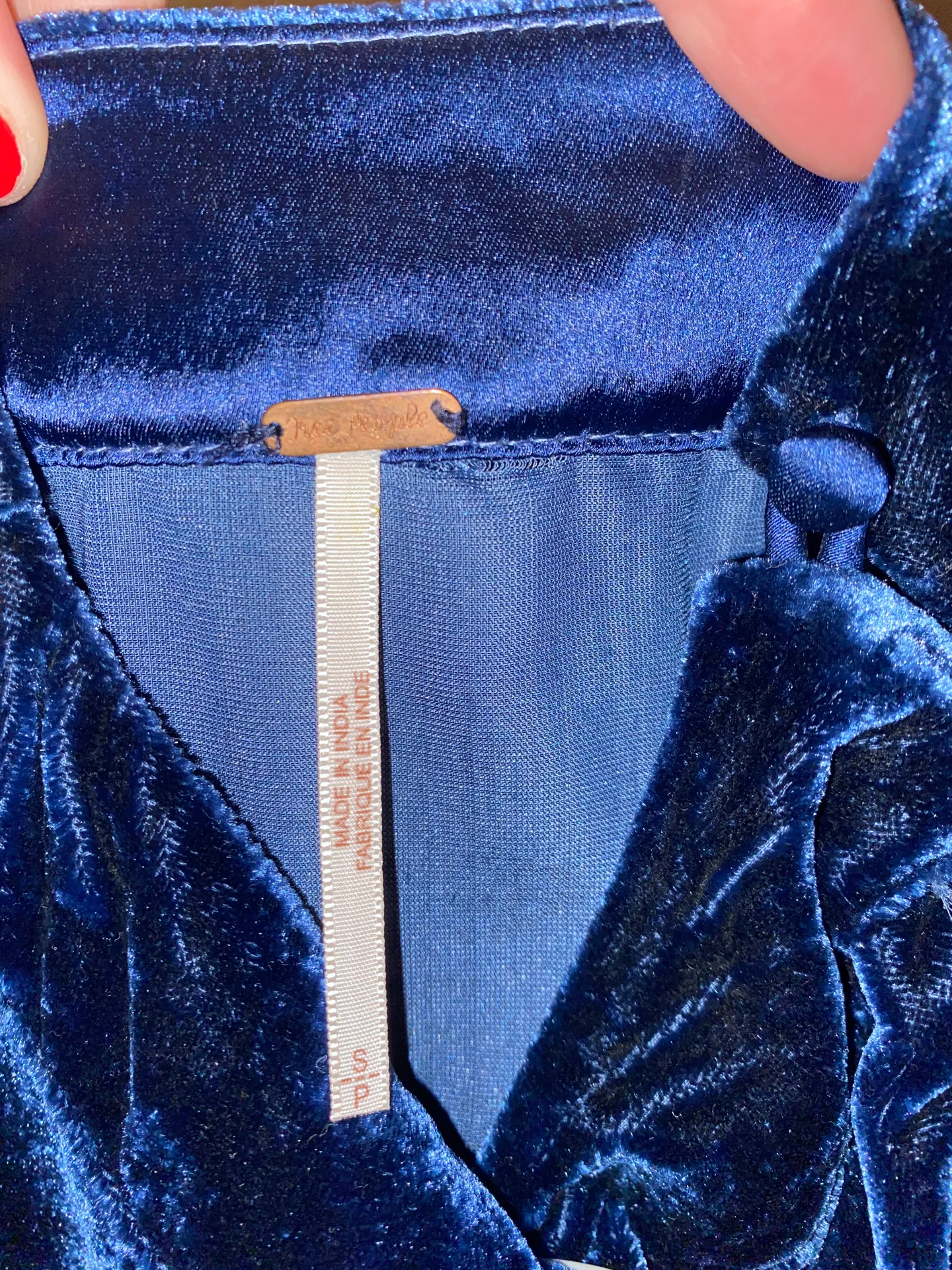 Sapphire Blue Velvet Mini Dress - Image 6