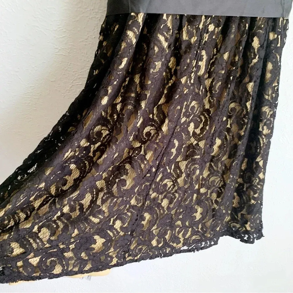 Torrid Black Lace Overlay Belted Mesh Cocktail Dress Sz 18 - Image 3