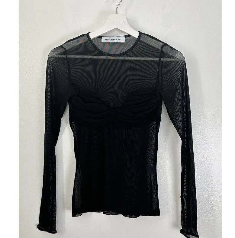 MOTHER OF ALL Ellie Mesh Top in Black Size Small (Fits US 4 - Image 7
