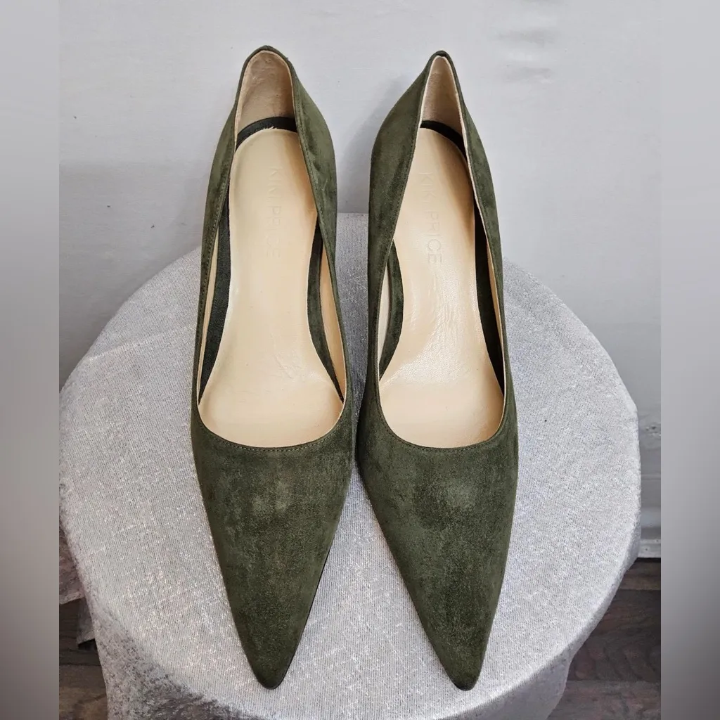 Kiki Price Olive Green Suede Heels NWT – Size EU 40.5 / US 10.5 (P6)?? - Image 3