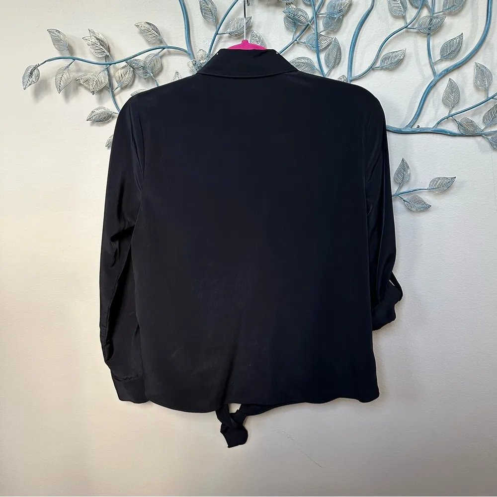 ❤️Style & Co. Black collared embellished button up shirt Sz PM EUC CLEARANCE - Image 7