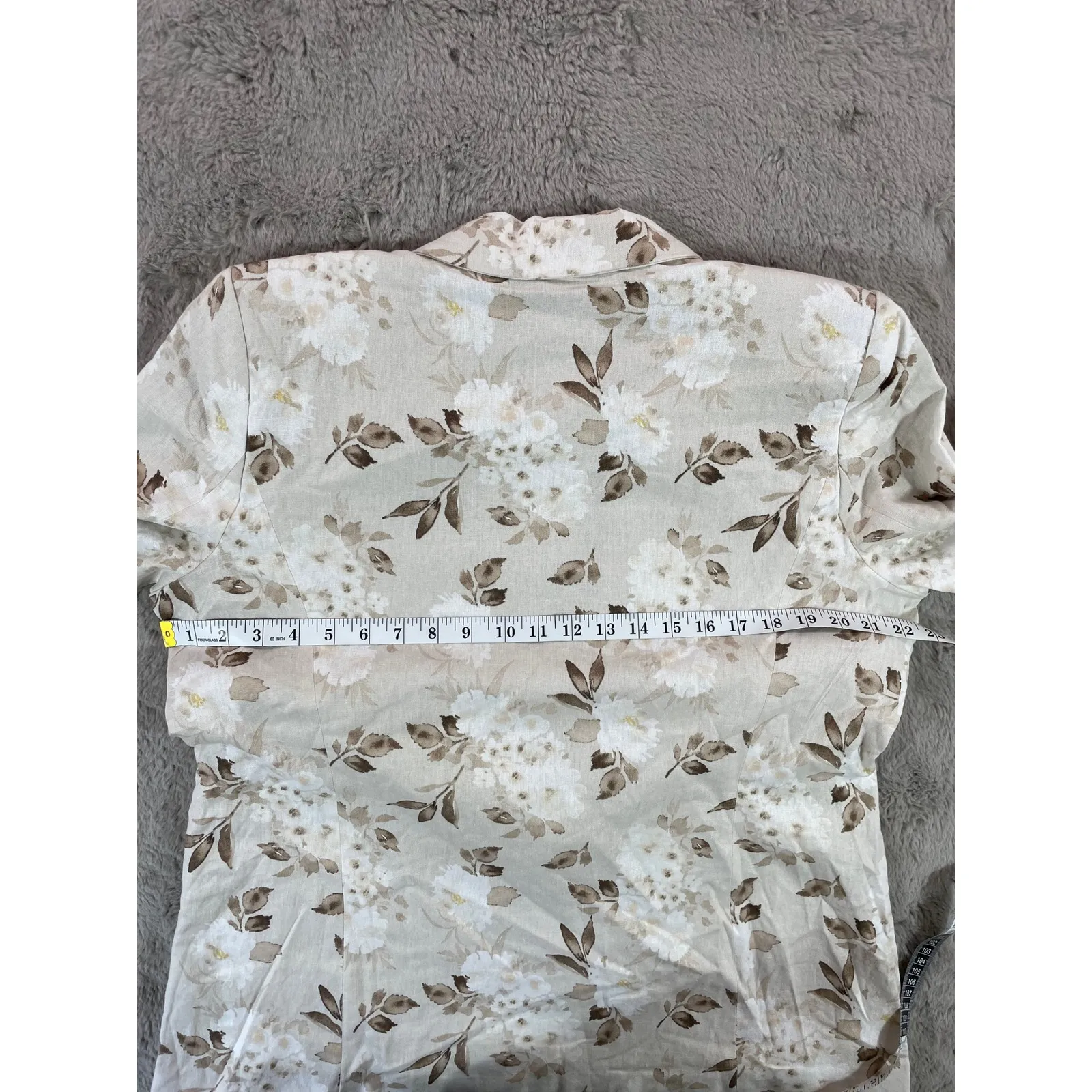 NWT Joie Floral Linen Blend Blazer Jacket Women's L Neutral Beige‎ school Career - Image 6