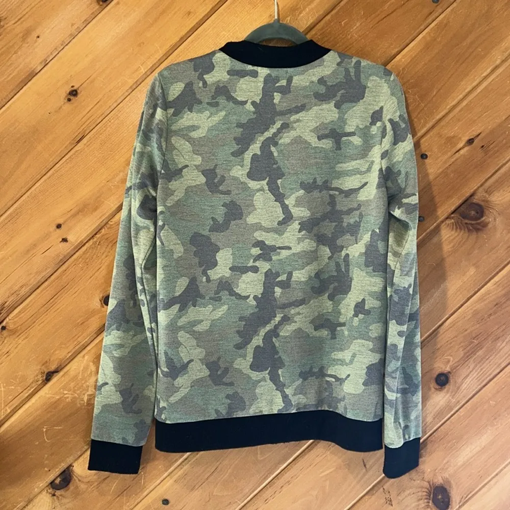 Enough about me camouflage zip up bomber lightweight jacket Green Size M - Image 4