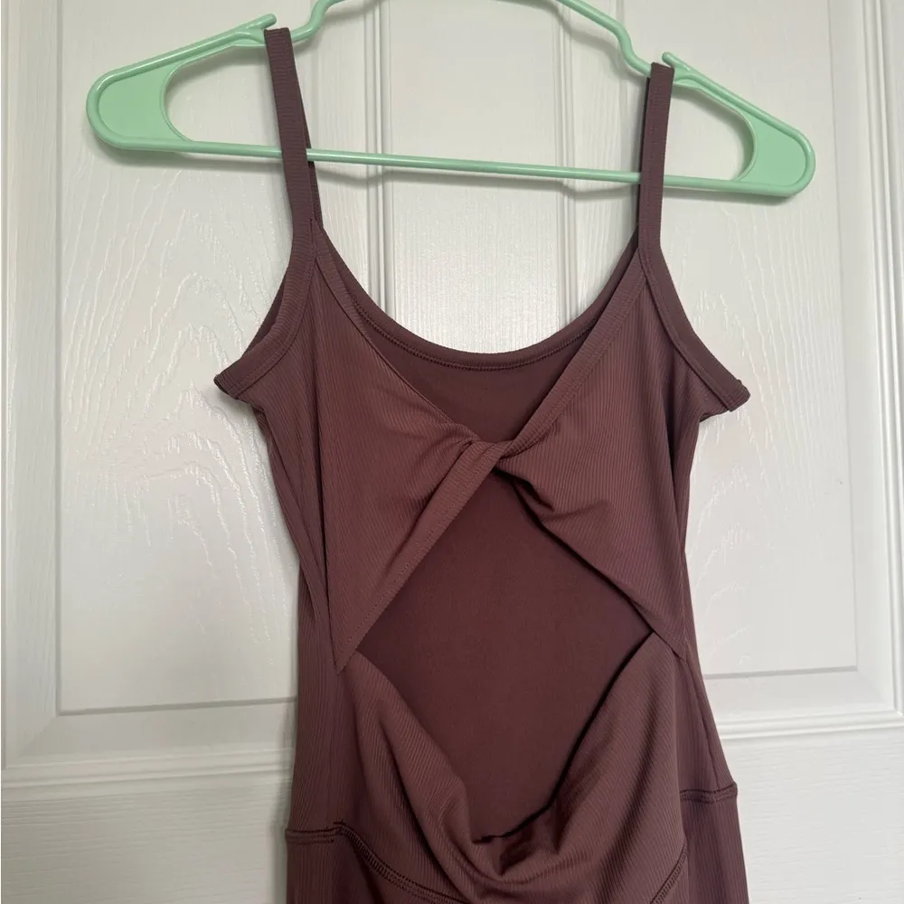 Adorable All In Motion Jumpsuit One Piece Womens XS Brown Cut Out Back Ribbed - Image 3