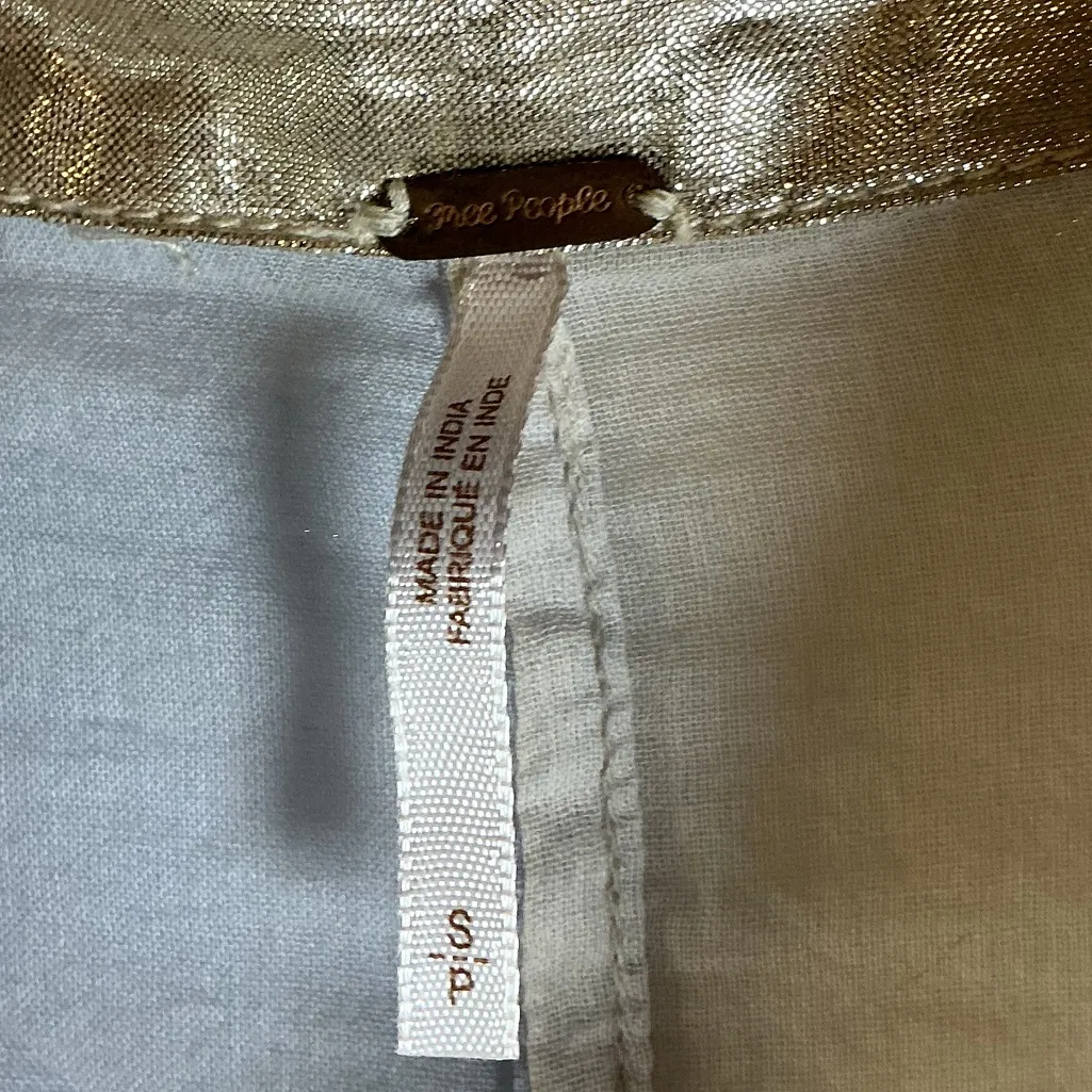 Free People  Cream Button-Down Shirt - Image 4