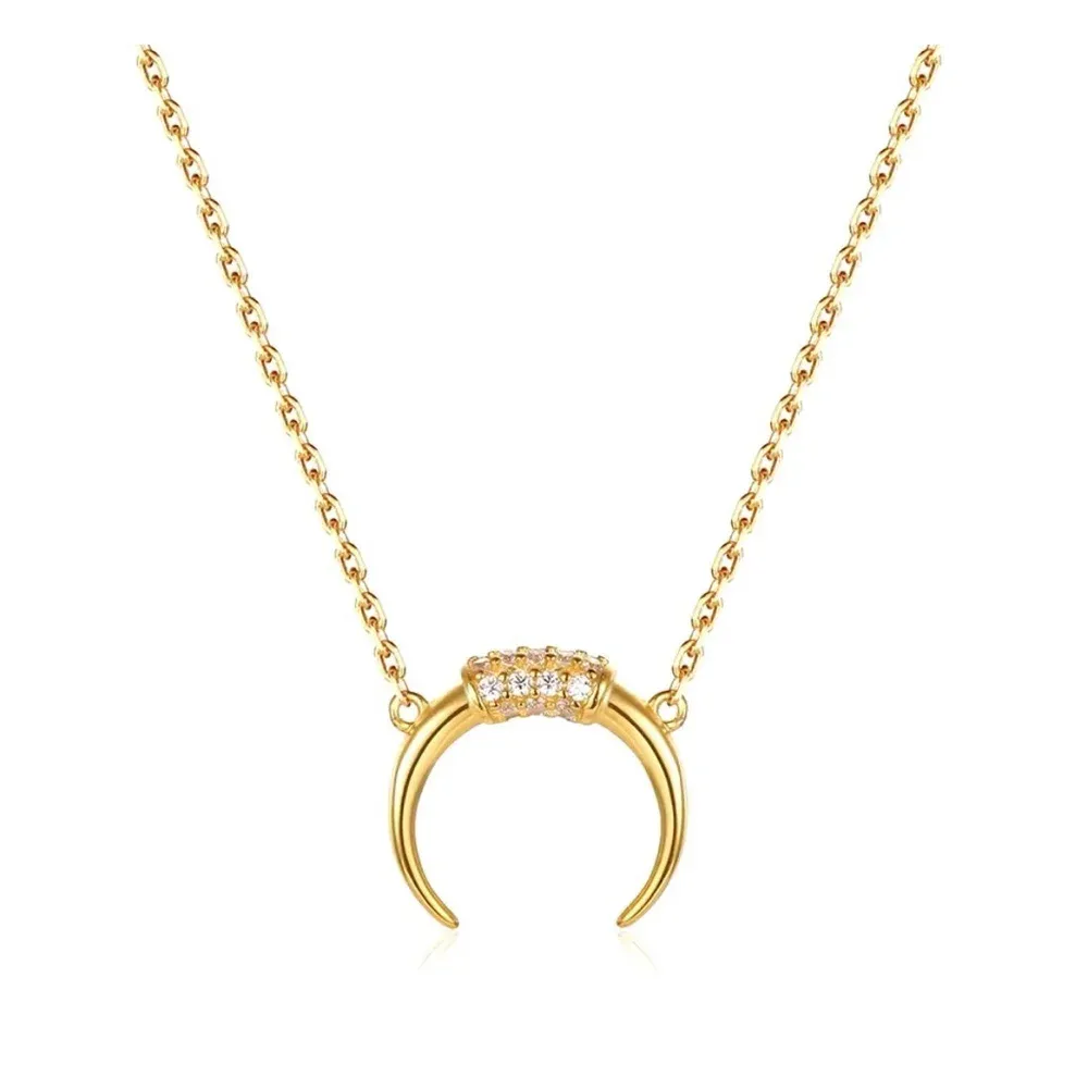 NEW Women's Gold-Plated Crescent Moon Horn‎ Necklace Size 16 + 2” - Image 6