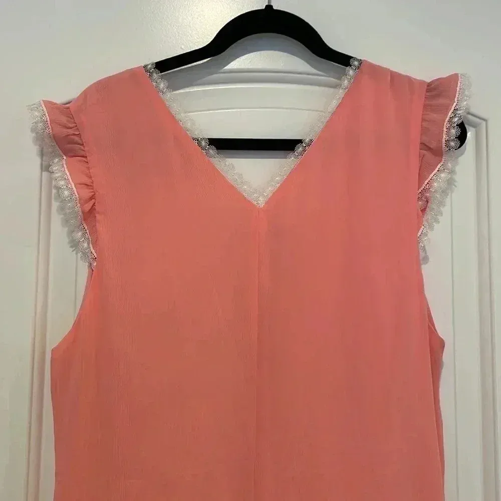 NWT Betsey Johnson Boudoir Crinkle Chiffon Dress Flamingo Pink Sz 14 - Image 10