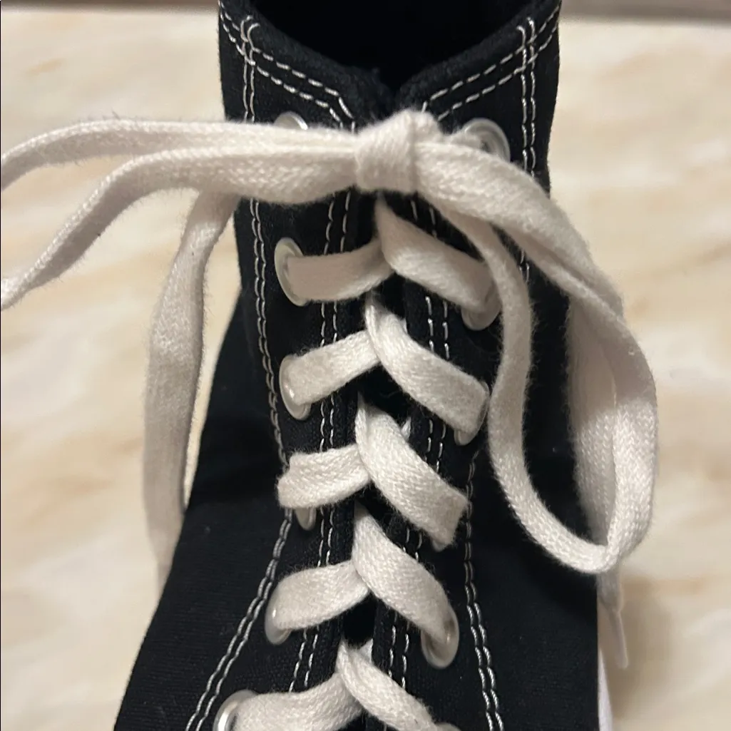 Converse All Star Lugged Black & White Platform Hightop Canvas Sneakers Size 9.5 - Image 10