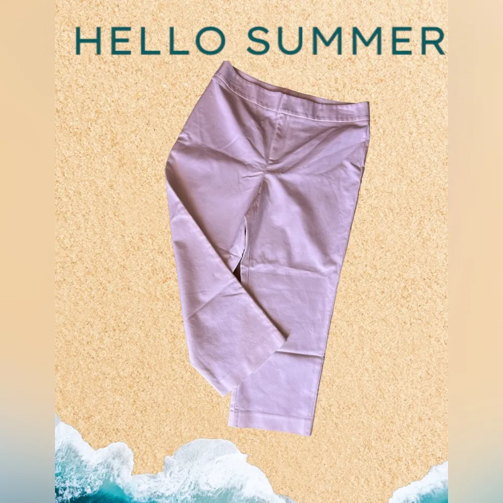 Amber Sun Collection Capri Pants 8 White Straight Leg Buttons Zipper cotton - Image 2