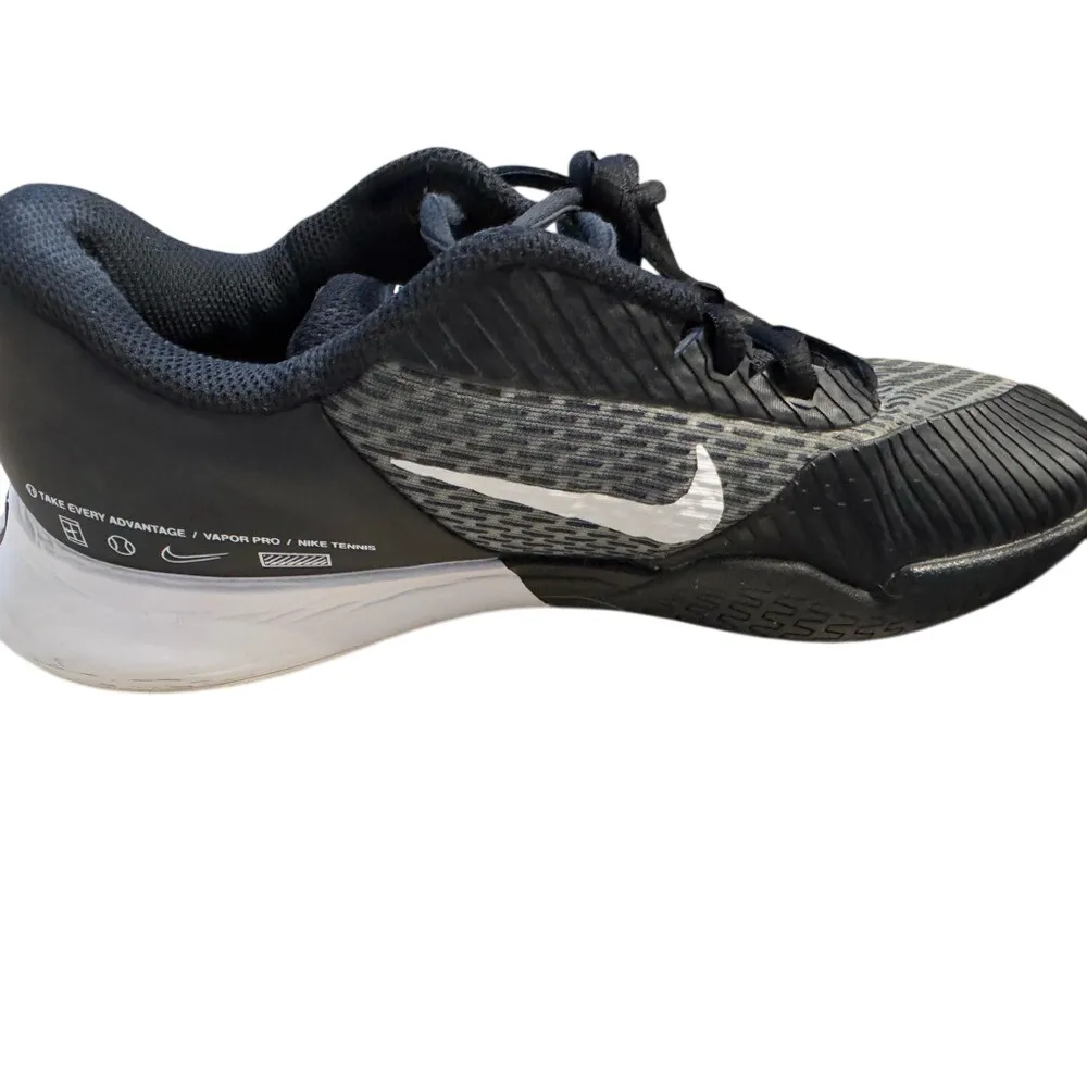 Nike‎ Zoom Vapor Pro 2 HC Black Women Sz 8 Tennis Hard Court Shoes - Image 3