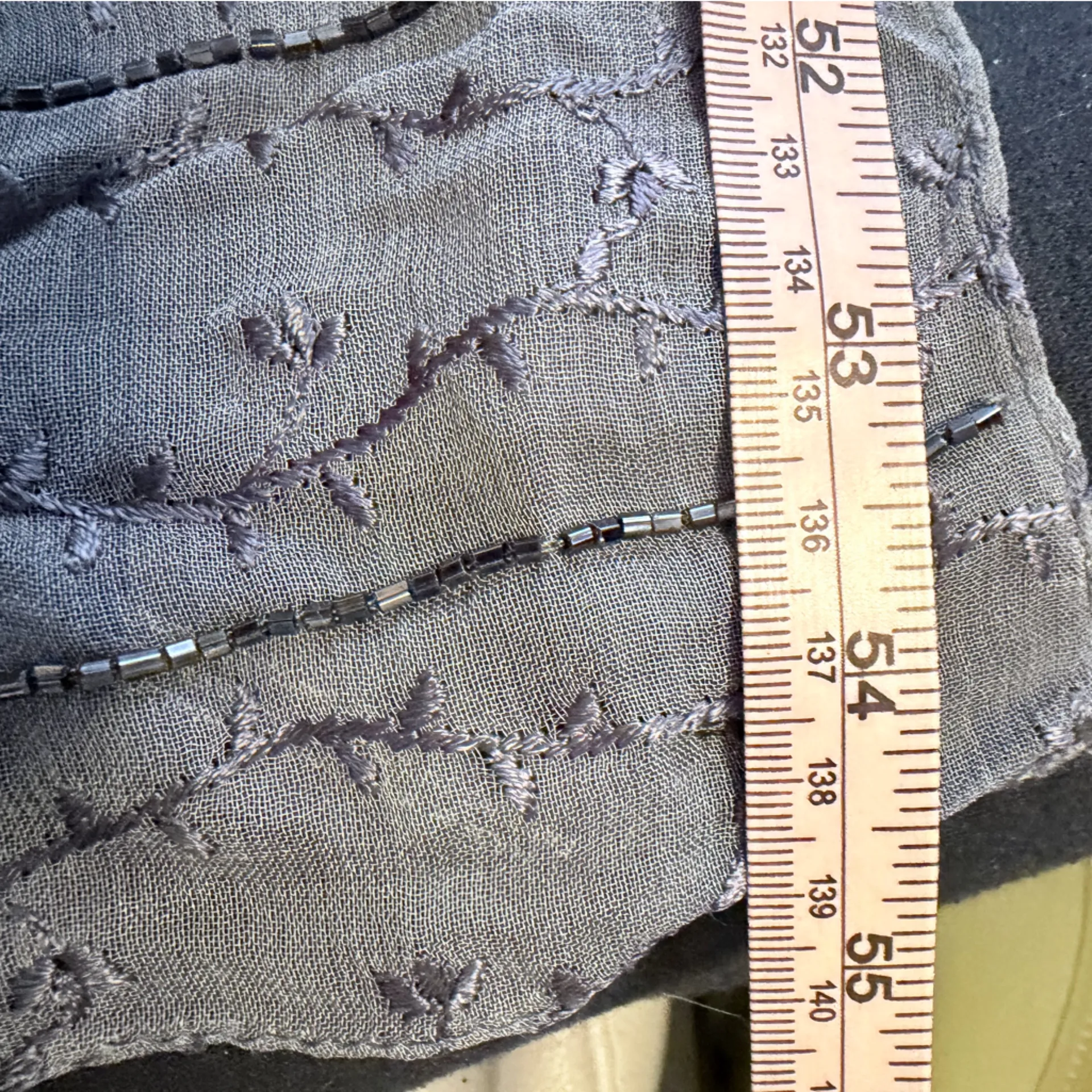 Whimsygoth fairy grunge Echo Charcoal blue Textured beaded Scarf Gray - Image 8