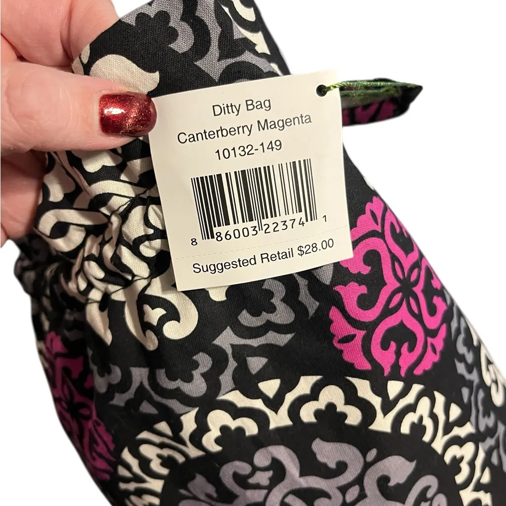 Vera Bradley  Ditty Bag in the Canterbury Magenta Pattern. - Image 5