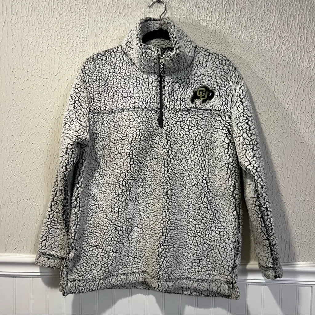 University of Colorado Buffaloes Sherpa quarter zip Pullover size medium - Image 1