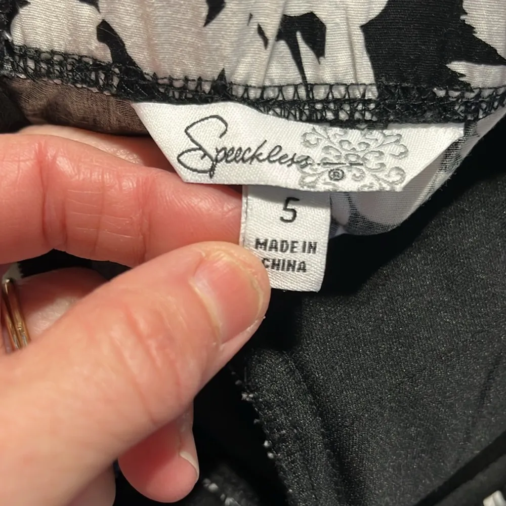 Speechless Summer dress Black Floral Mini Cotton Strapless Womens 5 - Image 13