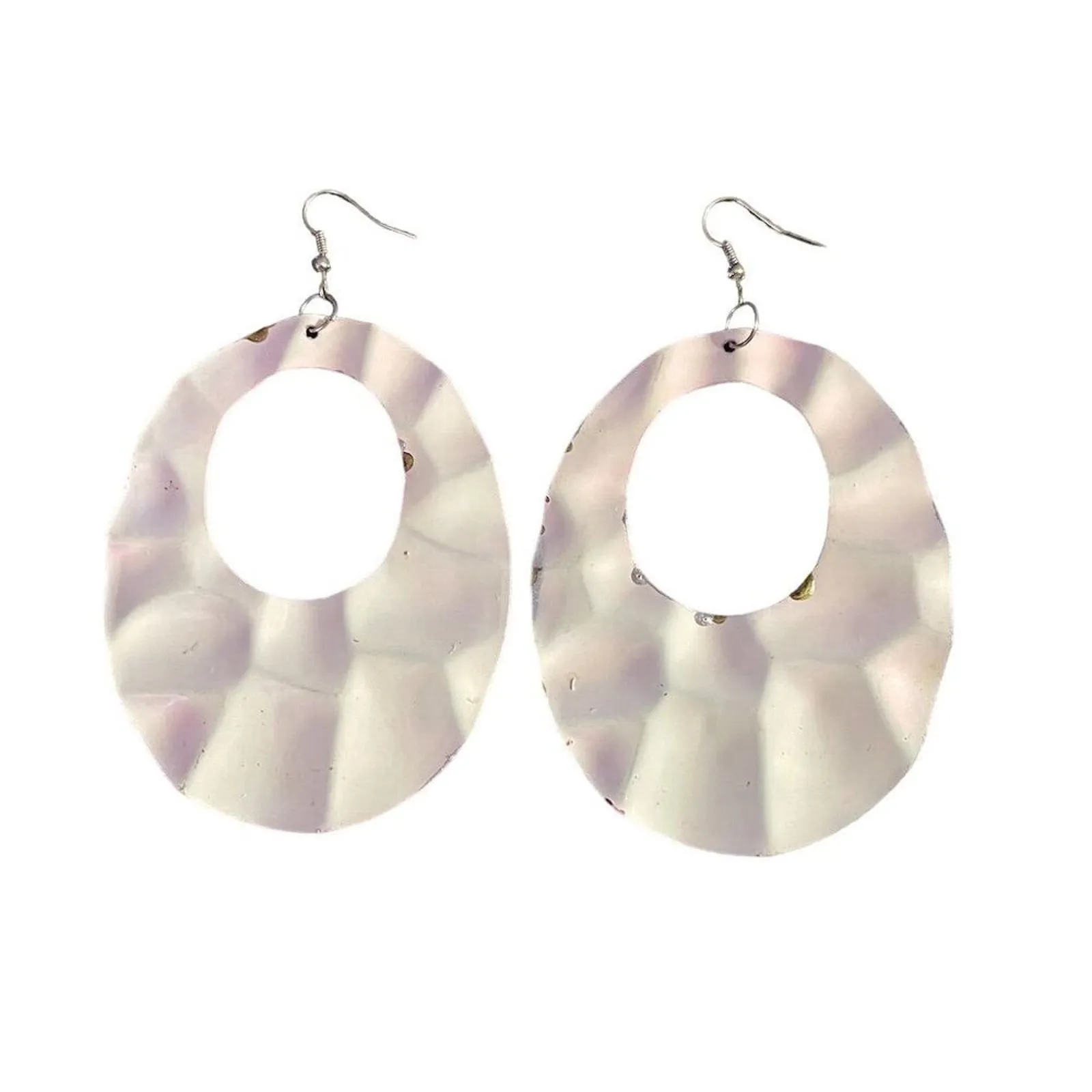 Earrings Pink Shell Drop Hoop Fashion Jewelry Lightweight & Comfortable - Image 2