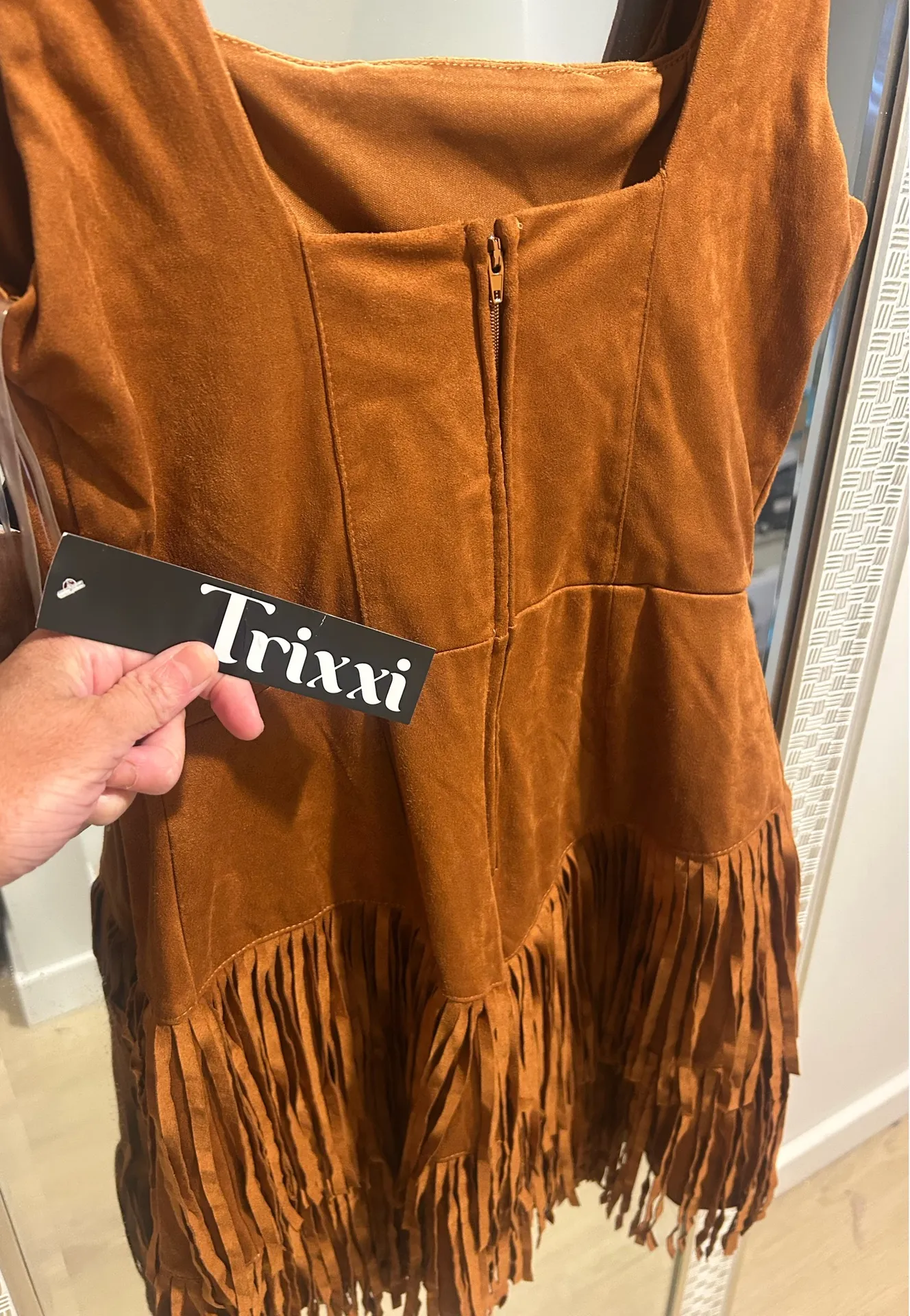 NWT Trixxi Faux Suede Fringe Dress  - Image 5