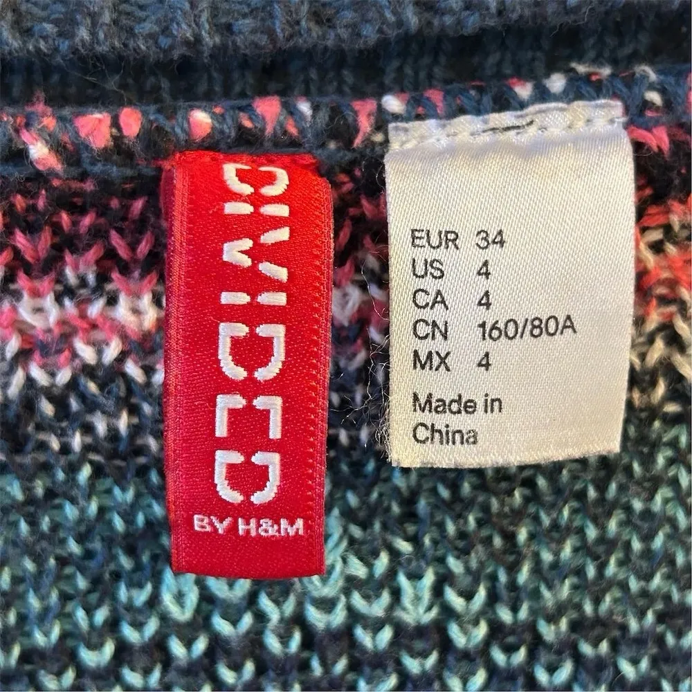 Divided by H&M Women's Aztec Knit Cardigan Sweater Size 4 Multicolor - Image 5