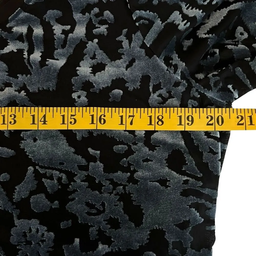 Simply Vera Wang Womens Whimsigoth Velvet Burnout Top Sz XL Blue Fairy Grunge - Image 3