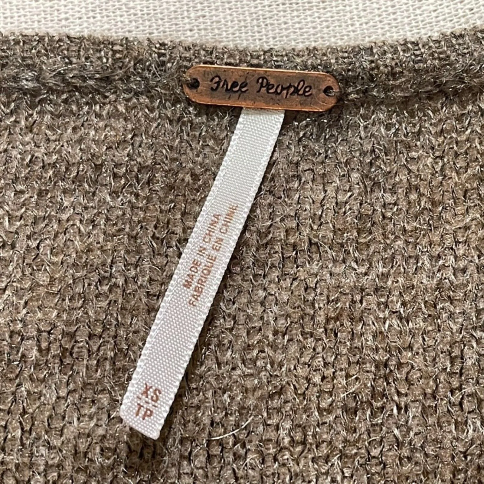 Free People | Brown Striped Lightweight Oversized Mohair Blend Sweater | XS - Image 4