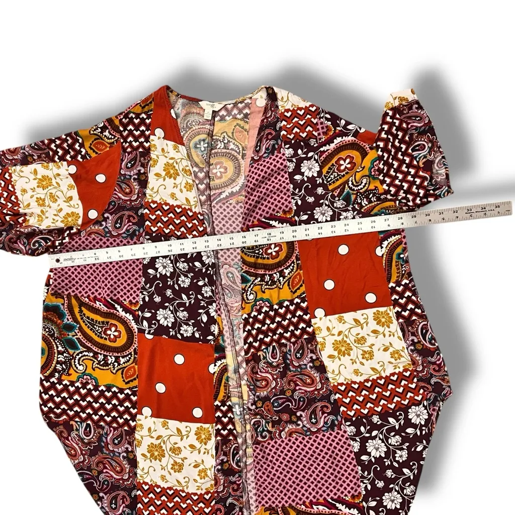 Terra & Sky 2X Kimono Beach Open Front Cover-Up Purple Paisley Boho A-7 - Image 7