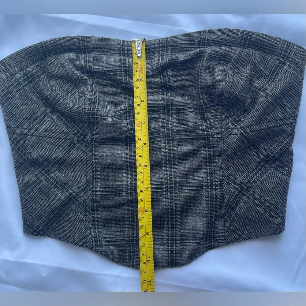 Free People corset bandeau top in a cool plaid print - Image 4