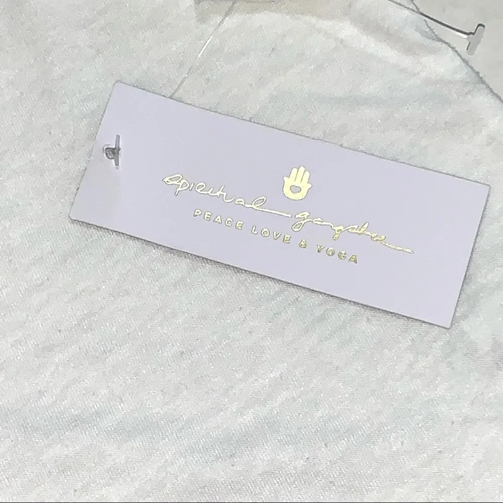 Spiritual Gangster Yoga Crop Top "Happy" Tank White Sleeveless - Image 6