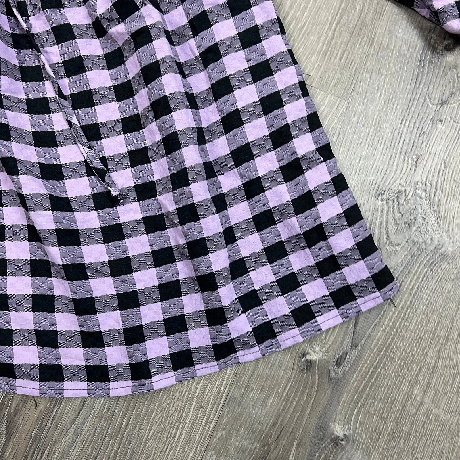 Wild Fable Women's Purple Gingham Check Long Sleeve Muse Dress - Size XS - NWT - Image 7