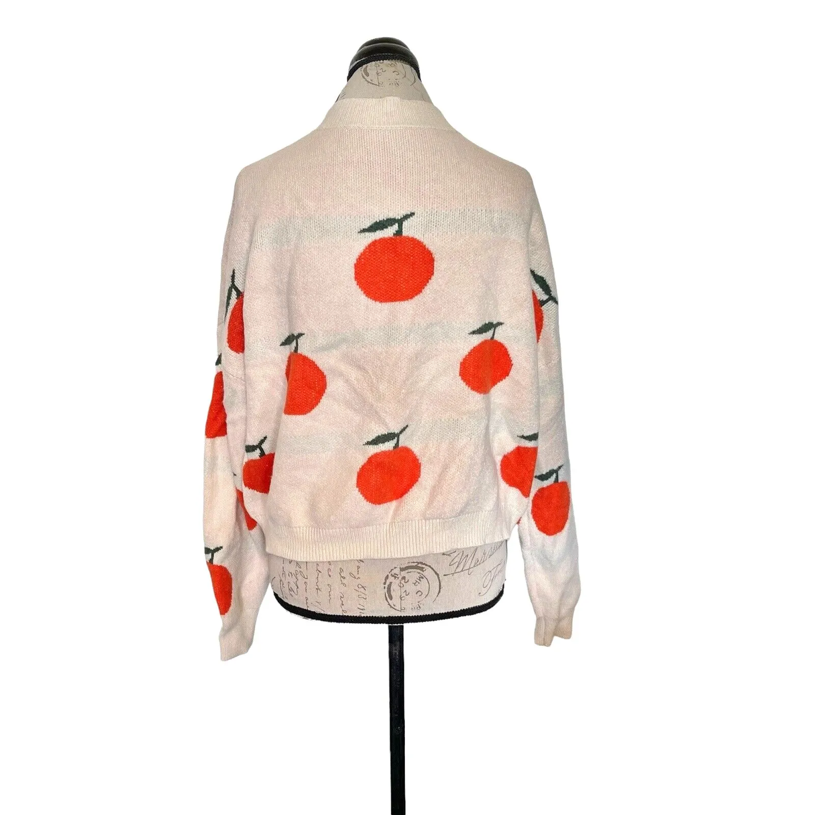Womens Sweater Sz Large Grandmacore Grannycore Y2k Cozy Winter Fruit Artsy Retro - Image 3
