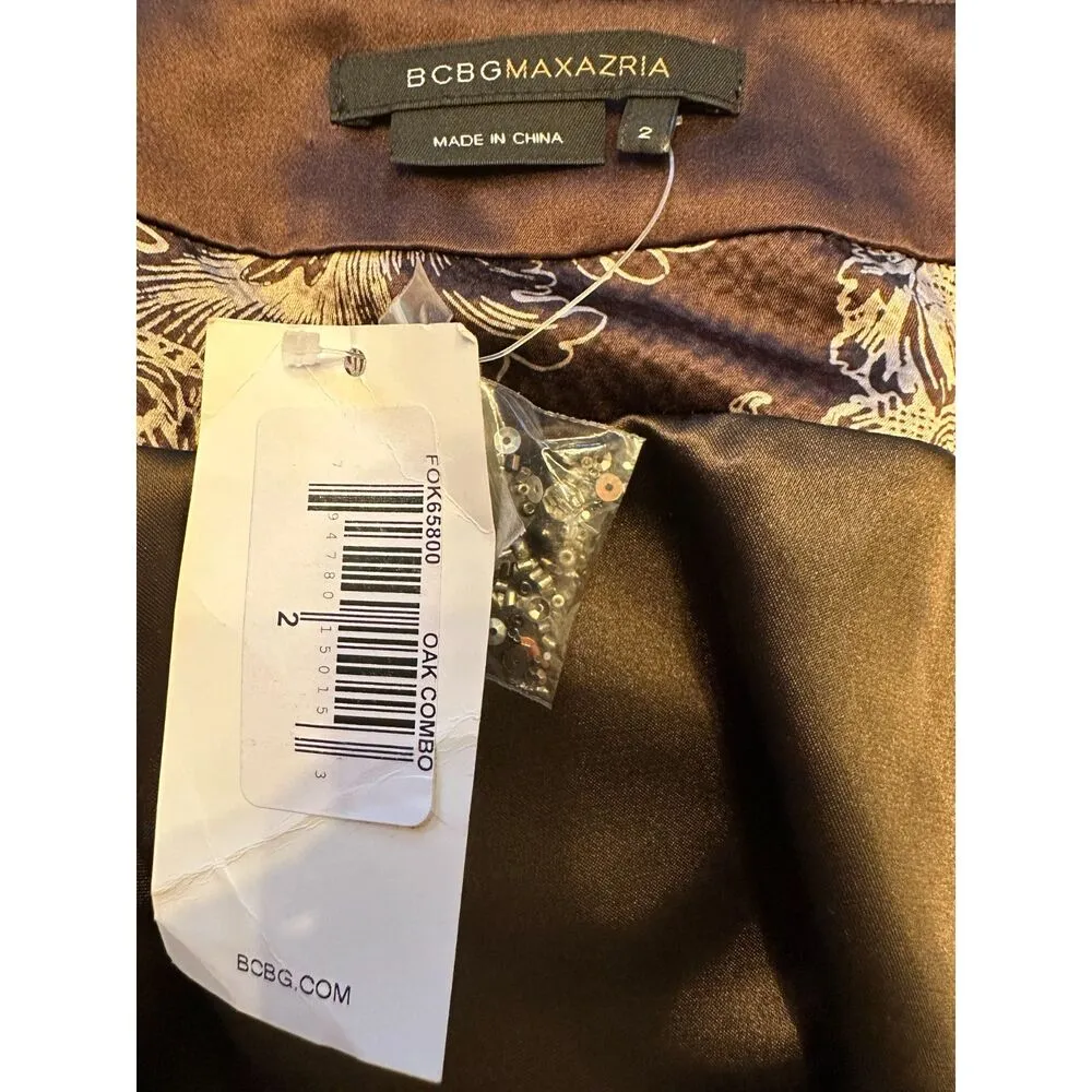 y2k 100% Silk BCBG Maxazria Y2K Bejeweled Dress Size 2 NWT! - Image 5