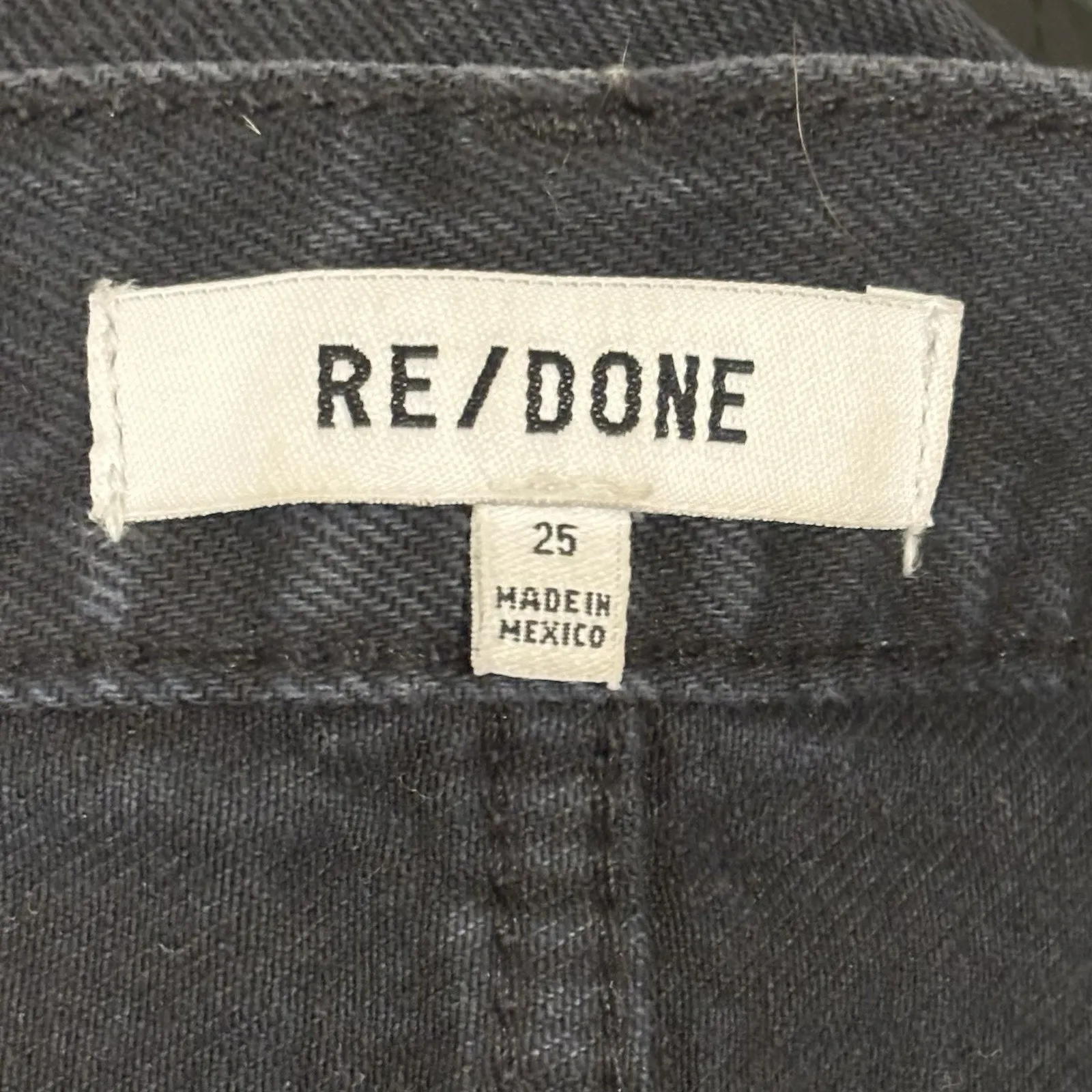RE/DONE Size 25 Black High-Rise Loose Jeans Button Fly Ripped 184-3WHRL - Image 4