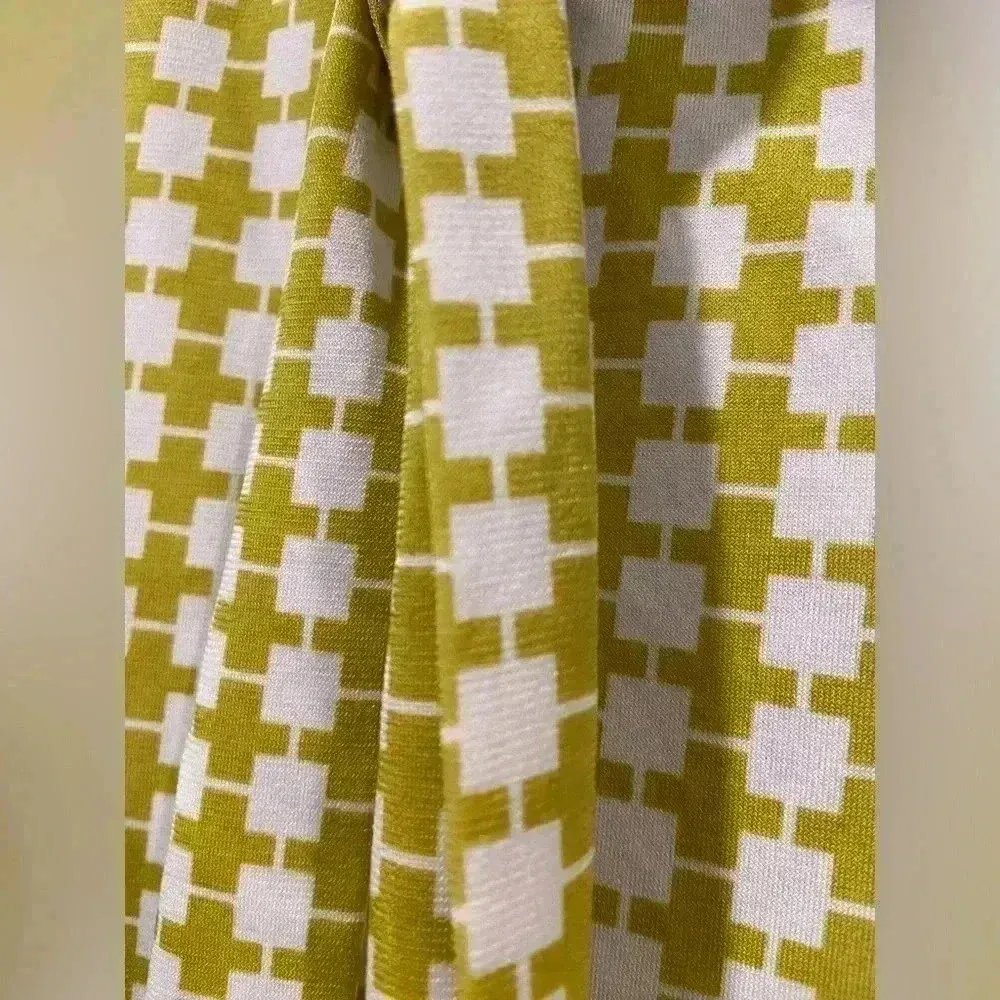 Banana Republic Sleeveless Shirt Green White Houndstooth Tie Front Detail Sz XS - Image 4