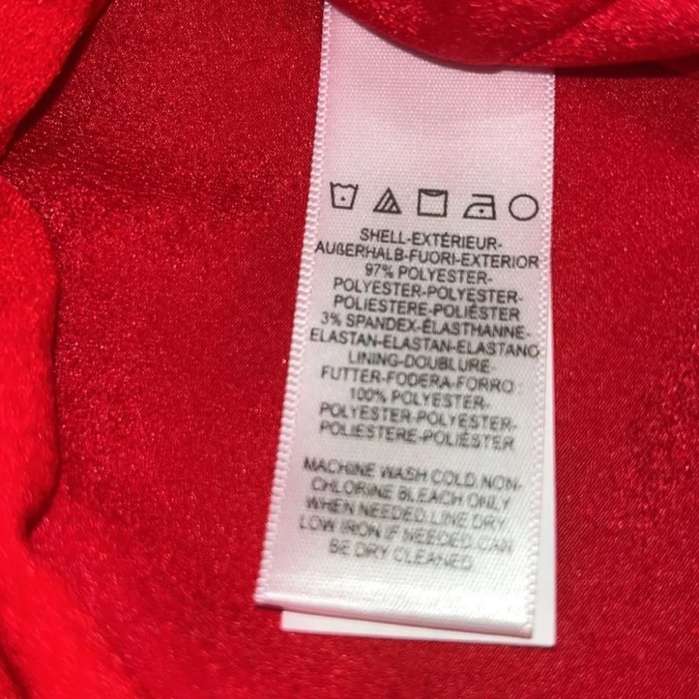 Dress The Population Faye Off Shoulder Strapless Ruffle Midi Dress Rouge Red Med - Image 11