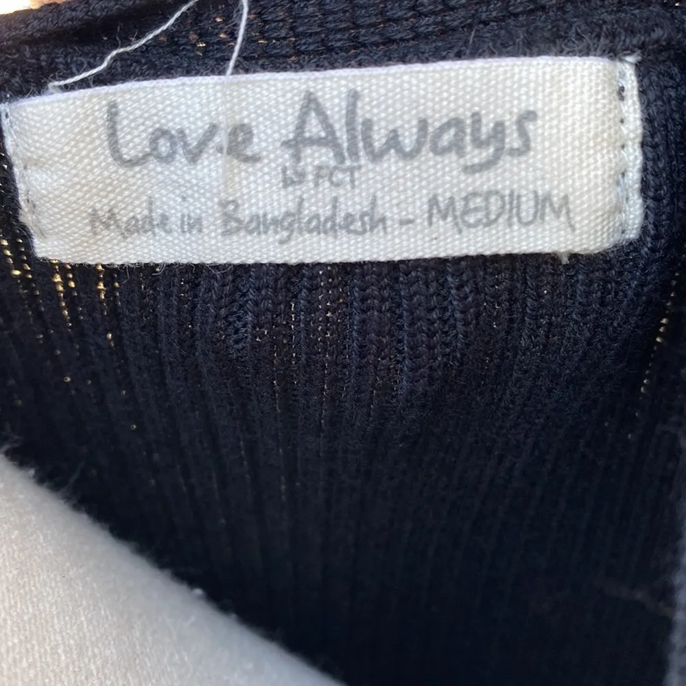 Love Always Medium SS Open Front Sweater with Ties great piece for layering Black - Image 5