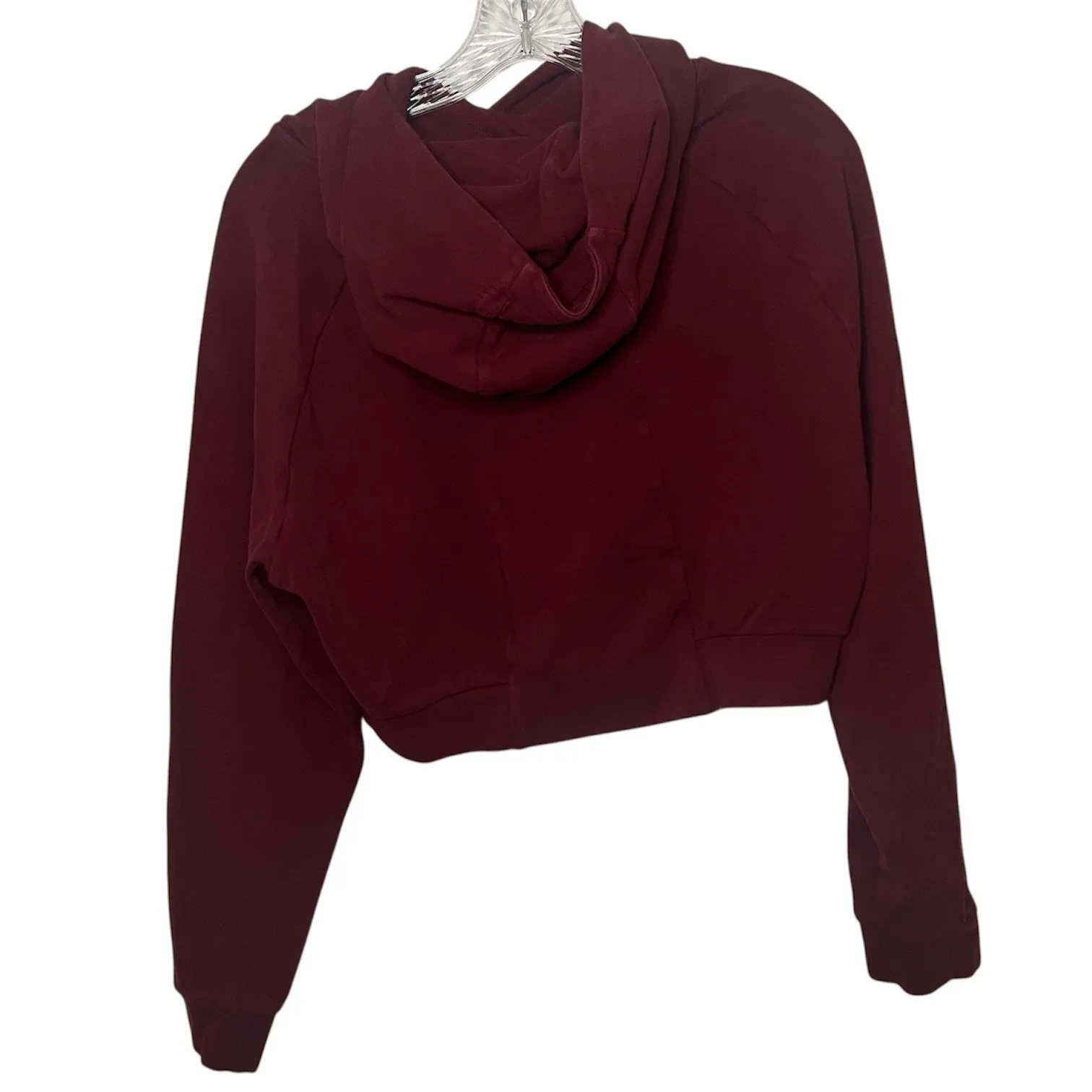 Alphalete Cropped Hoodie Burgundy Maroon Athleisure Gym Sweatshirt Sz Medium - Image 5
