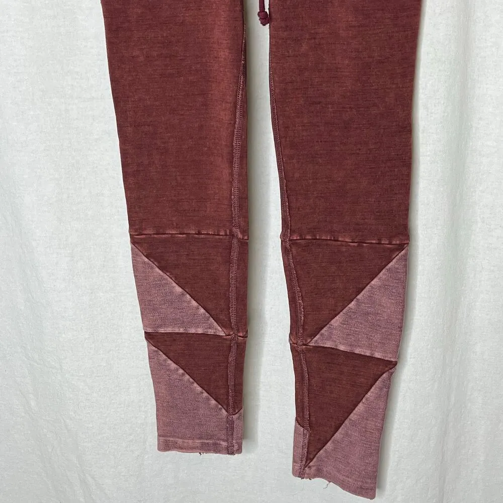 Free People Movement Kyoto Leggings Pink Colorblock Size Medium Drawstring Waist - Image 7