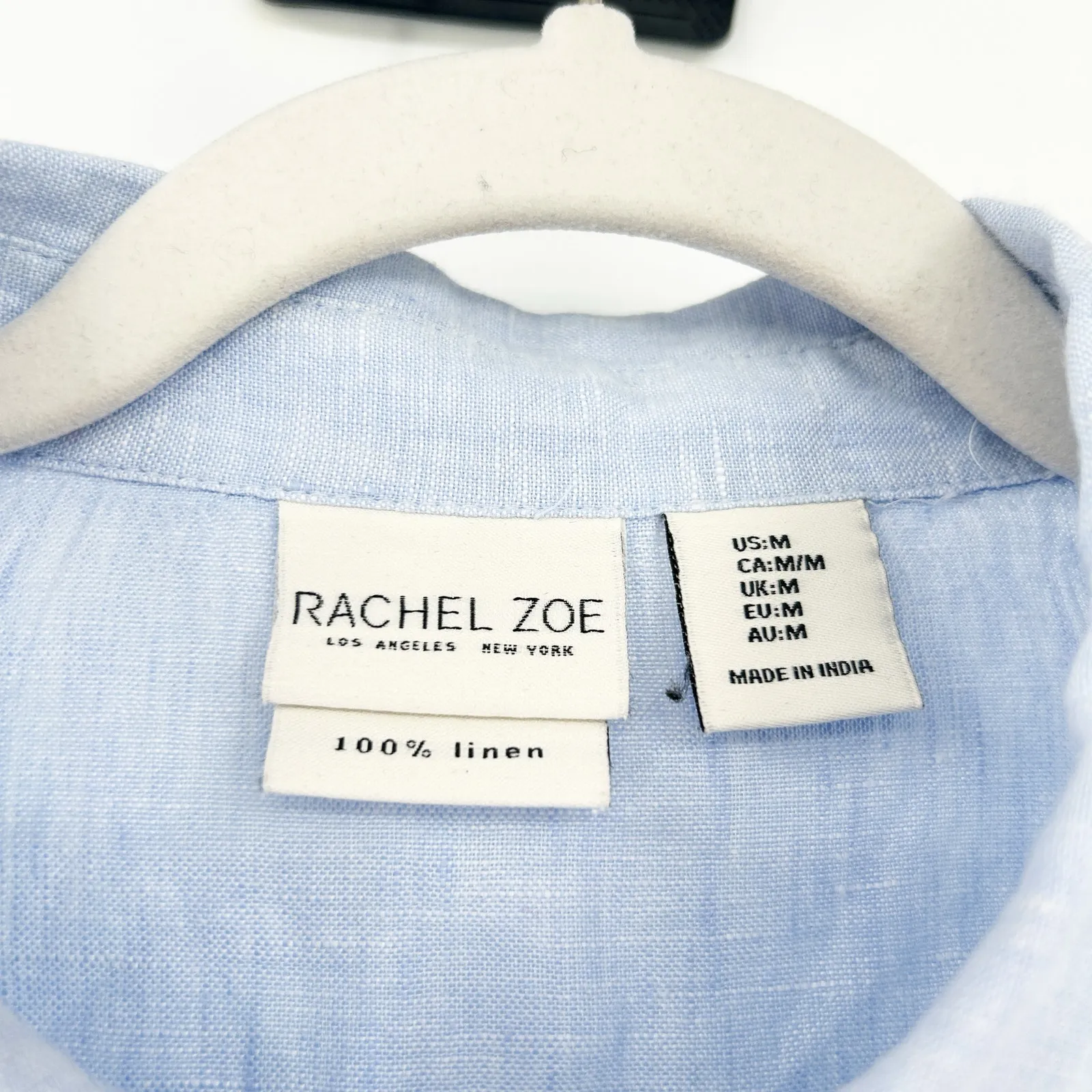 Rachel Zoe Womens Coastal Beachy 3/4 Sleeve 100% Linen Chambray Shirt Size S‎ - Image 4