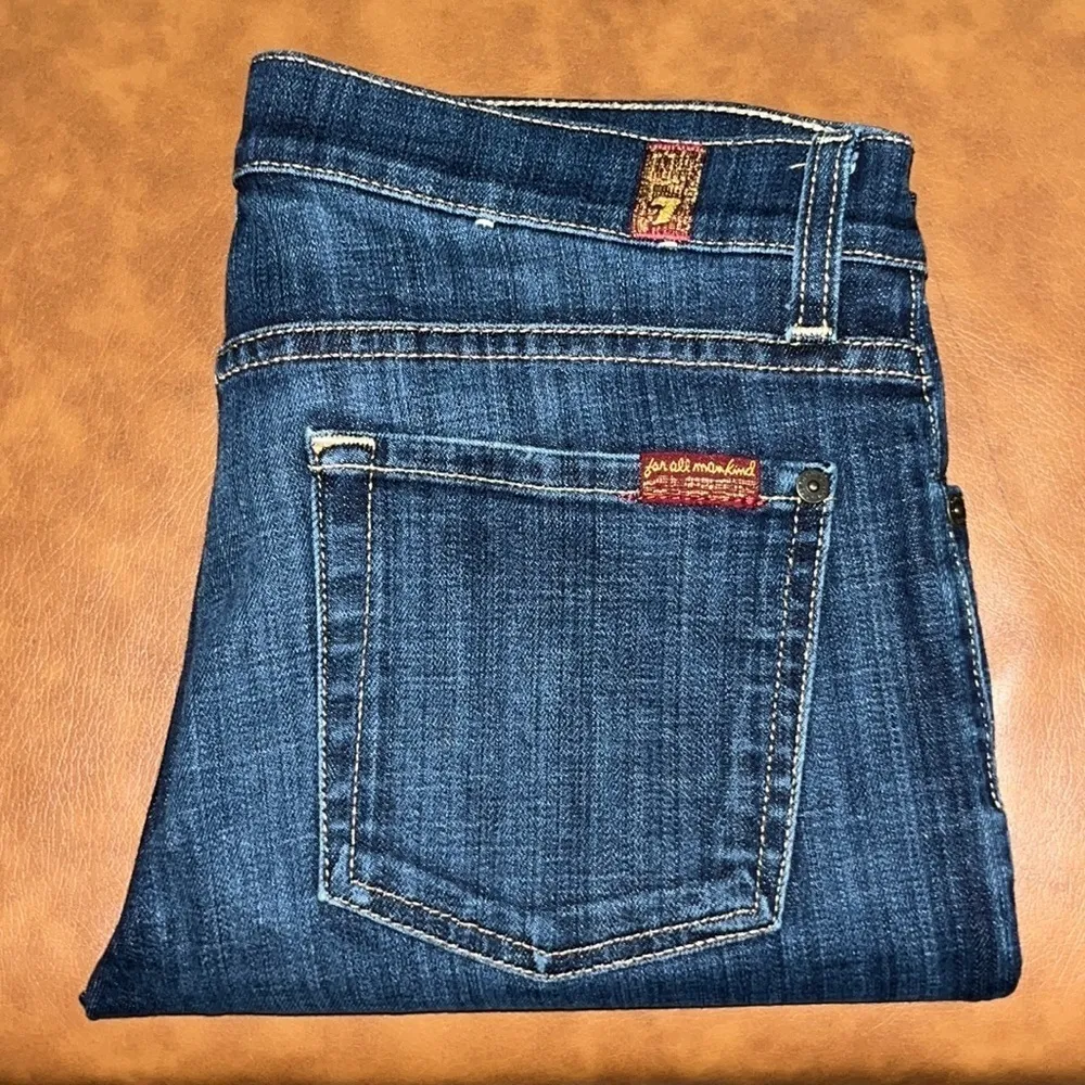 7 For All Mankind The Slim Cigarette Mid Rise Size 28 - Image 3