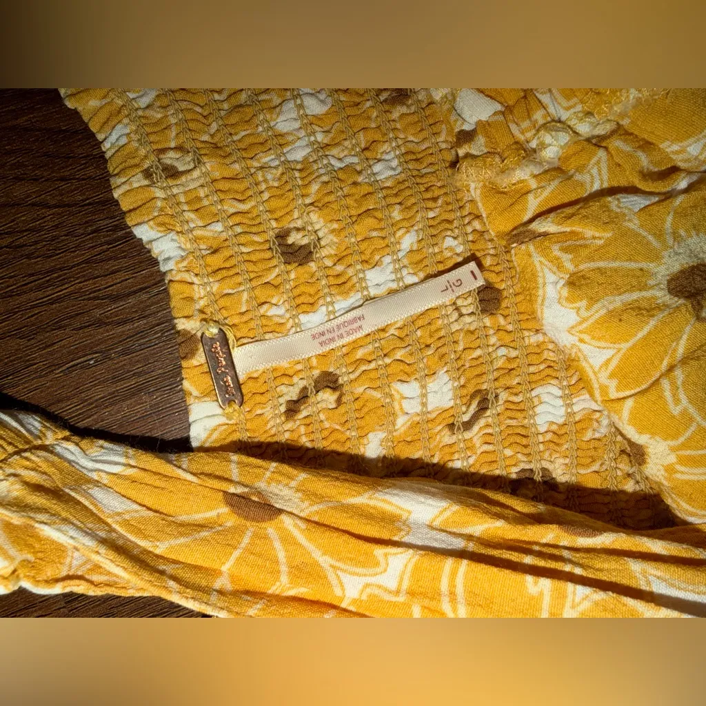 Rosalee Midi dress Free people daisy floral L revolve yellow boho cutout $158 - Image 6