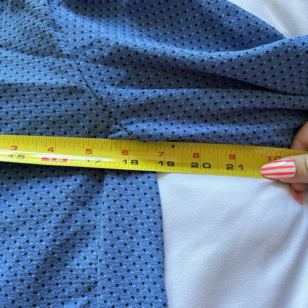 Cece Womens Size XS Blue Long Sleeve Blouse Button Up Polka Dots Flowy Office - Image 4