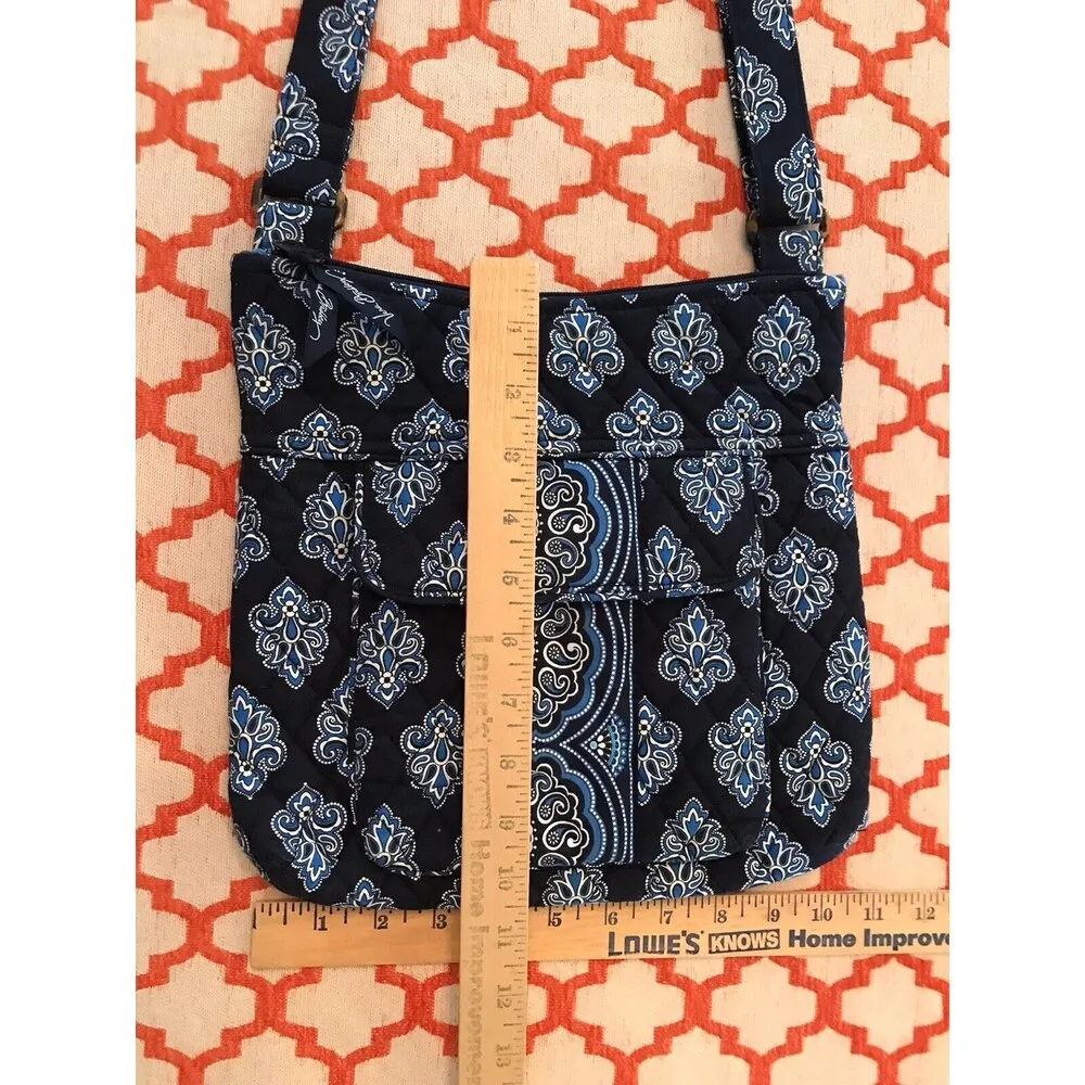 Crossbody Bag Handbag Purse Calypso Blue Zipper Pocket Quilted - Image 4