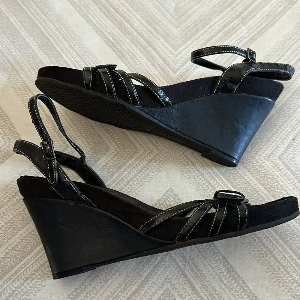 A2 Women’s Black Strappy Wedge Sandals - Image 4